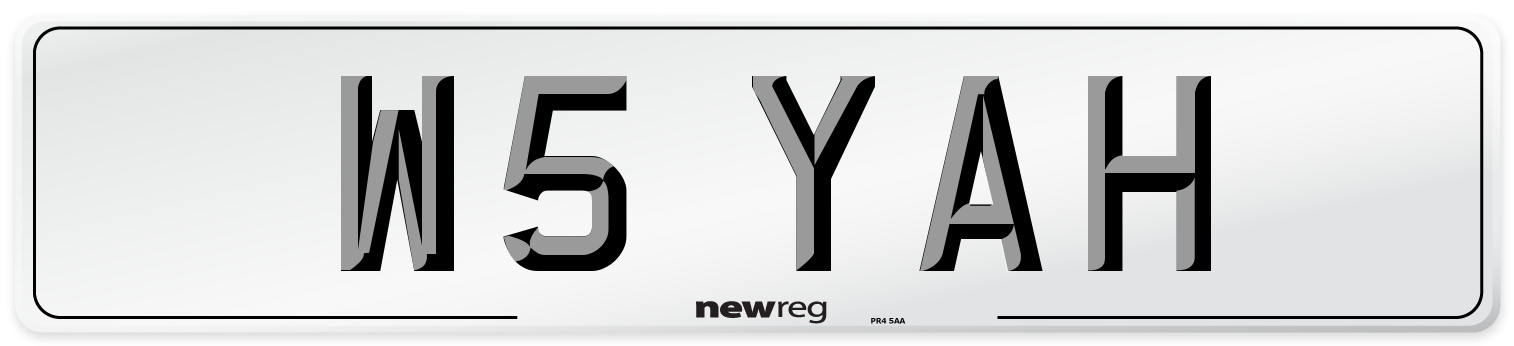 W5 YAH Number Plate from New Reg
